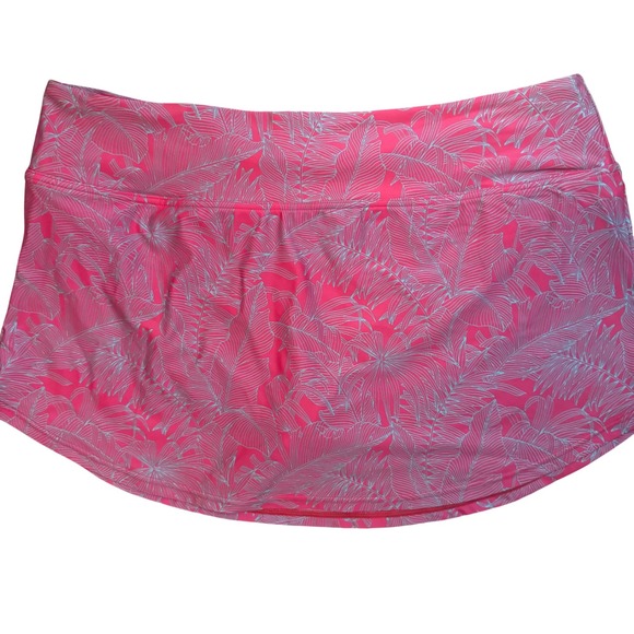 Prana Skort XL Pink Leaf Print Athletic Activewear Golf Tennis Skirt - Picture 1 of 6
